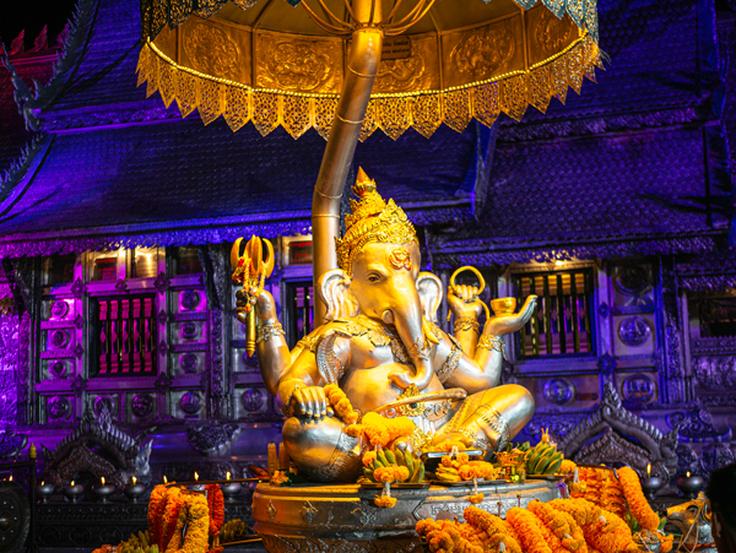 Shot of Wat Sri Suphan temple Ganesh god