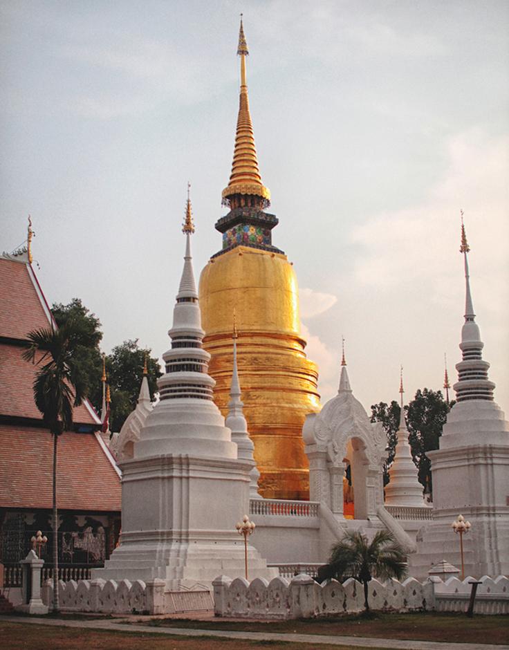 Shot of Wat Suan Dok temple