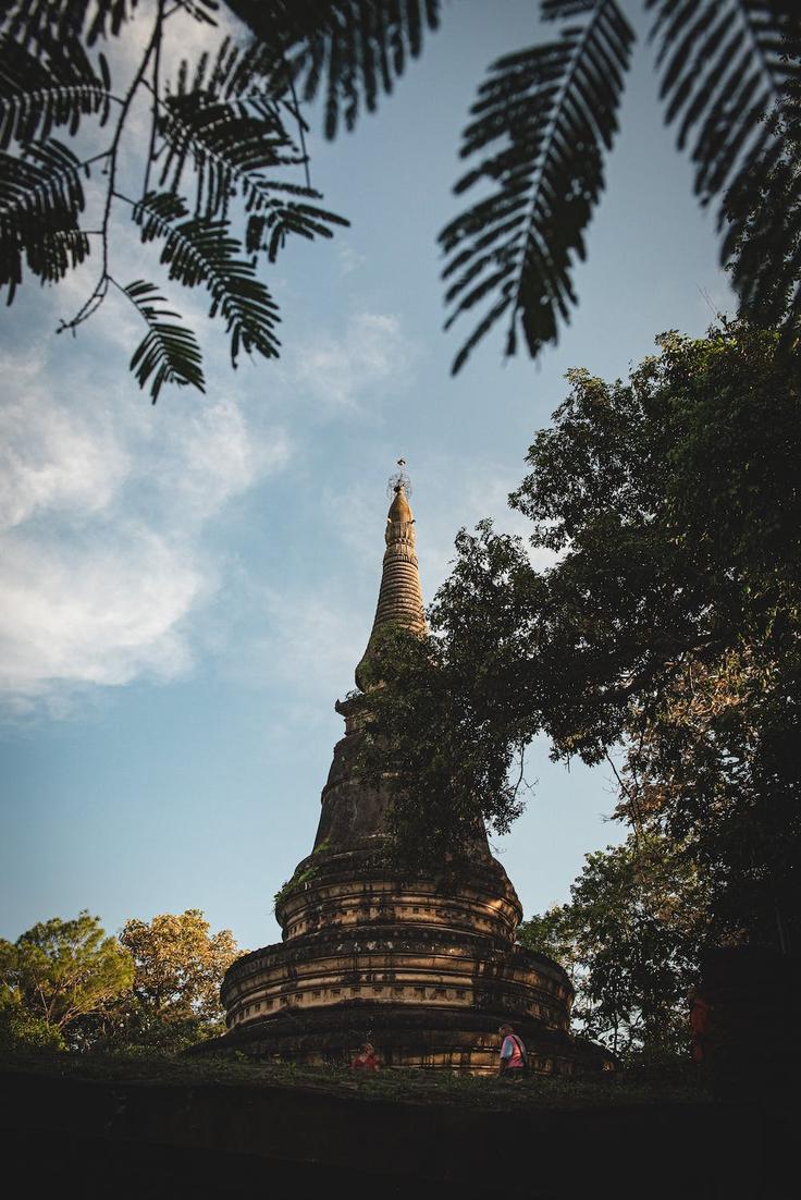 Shot of Wat Umong temple